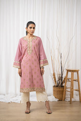 DC-0435 PINK EMBROIDERED KURTA